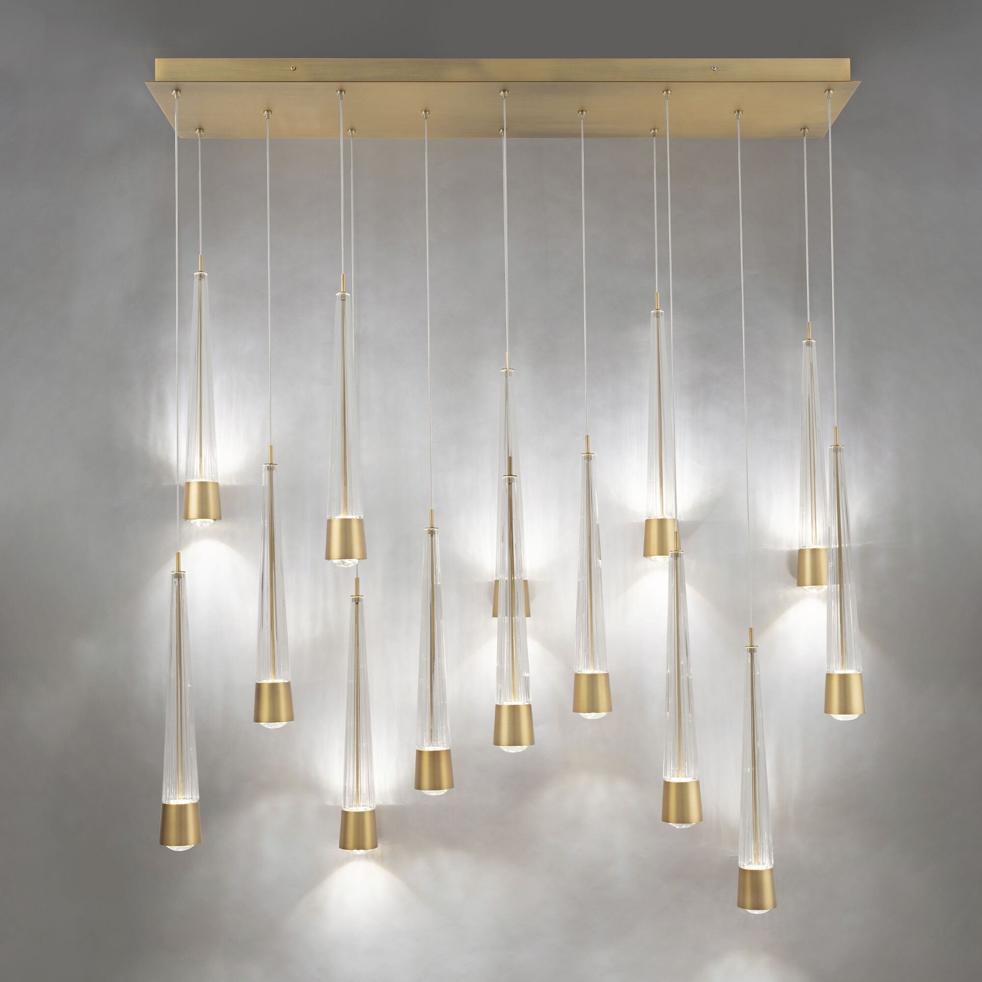 Quill LED 5 inch Aged Brass Multi-Light Pendant Ceiling Light, dweLED