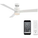 San Francisco 52 inch Matte White Downrod Ceiling Fans, Smart Fan