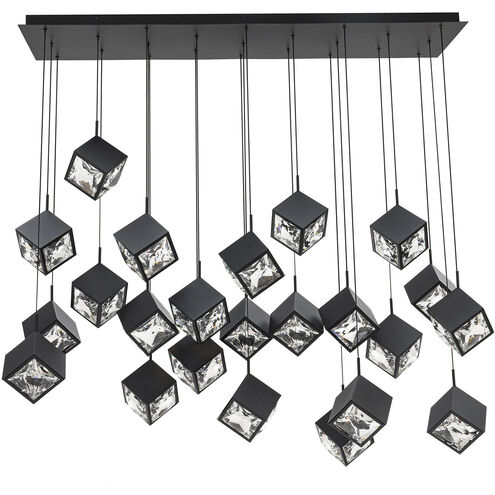 Ice Cube LED 8 inch Black Multi-Light Pendant Ceiling Light, dweLED
