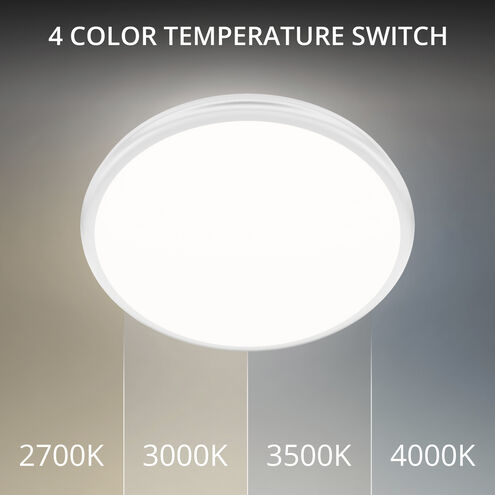 Parthenon LED 15 inch White Flush Mount Ceiling Light in 3000K, dweLED