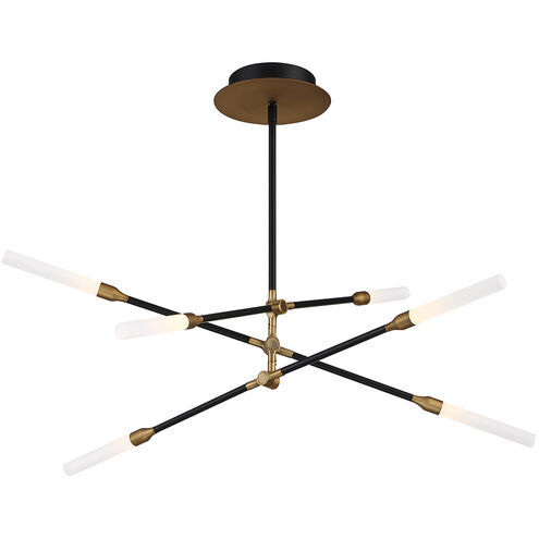 Houdini LED 30.75 inch Black Aged Brass Pendant Ceiling Light, dweLED