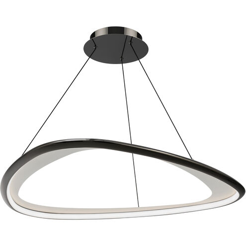 Oyster LED 33 inch Black Chrome Pendant Ceiling Light in 3500K, Black/Chrome, dweLED
