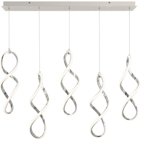 Interlace LED 16 inch Chrome Multi-Light Pendant Ceiling Light, dweLED