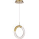 Ringlet LED 8 inch Aged Brass Pendant Ceiling Light, dweLED