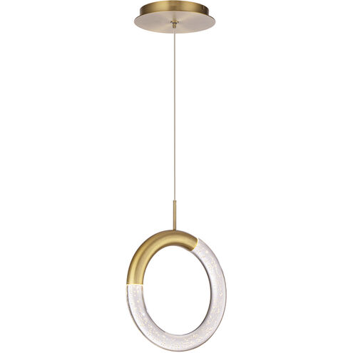 Ringlet LED 8 inch Aged Brass Pendant Ceiling Light, dweLED