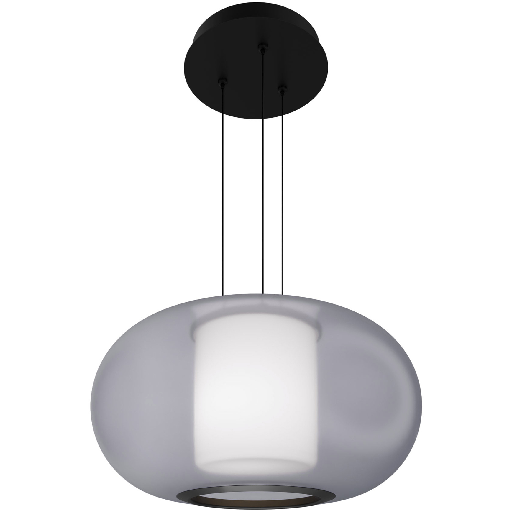 Doma LED 20 inch Black Pendant Ceiling Light in 3000K, dweLED