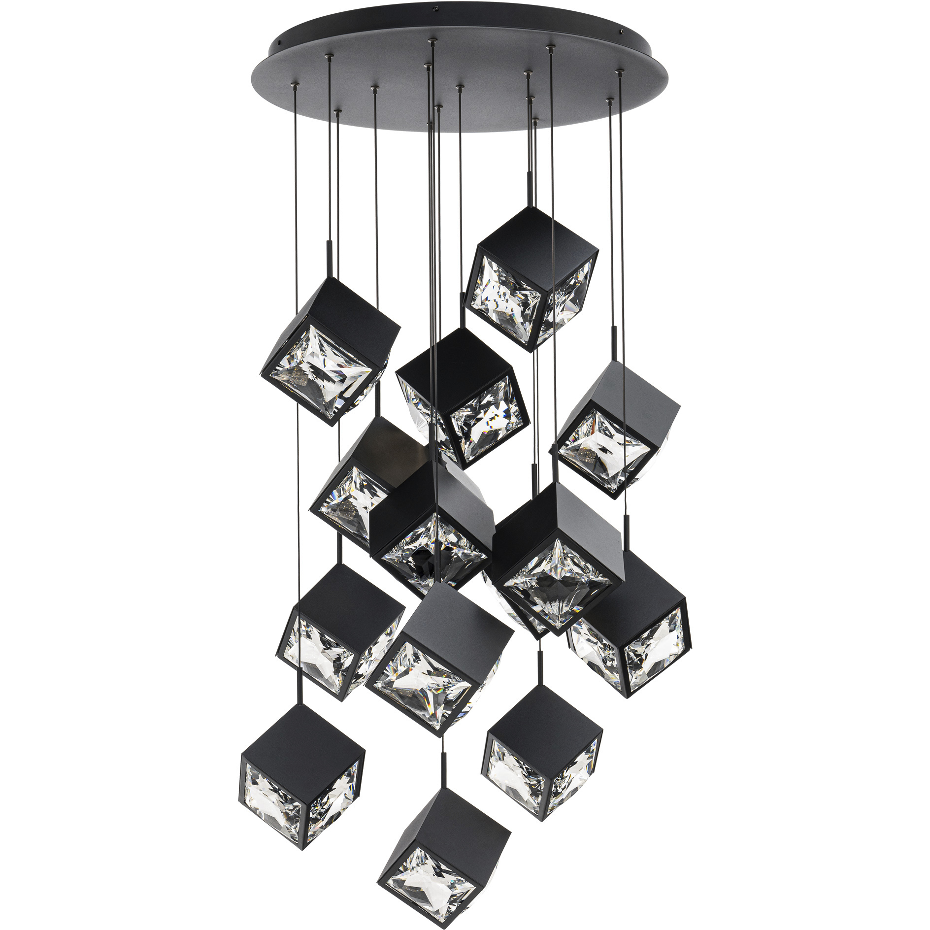 Ice Cube LED 24.88 inch Black Multi-Light Pendant Ceiling Light, dweLED