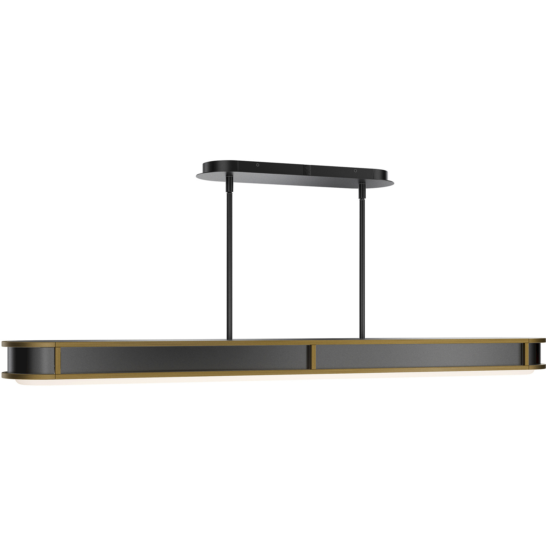 Longboard LED 48.13 inch Black Aged Brass Linear Pendant Ceiling Light, dweLED