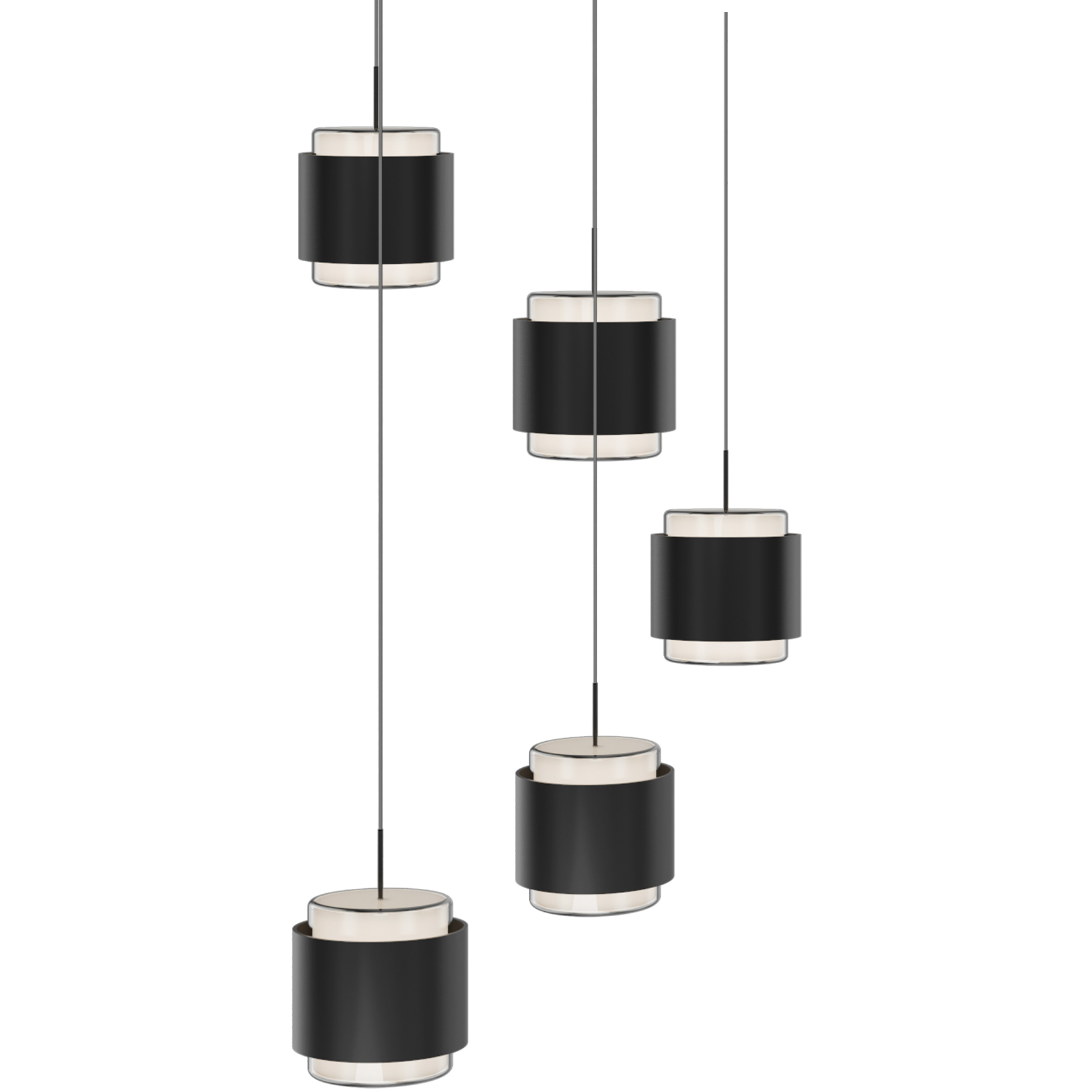 Banded LED 16.8 inch Black Chandelier Ceiling Light, dweLED
