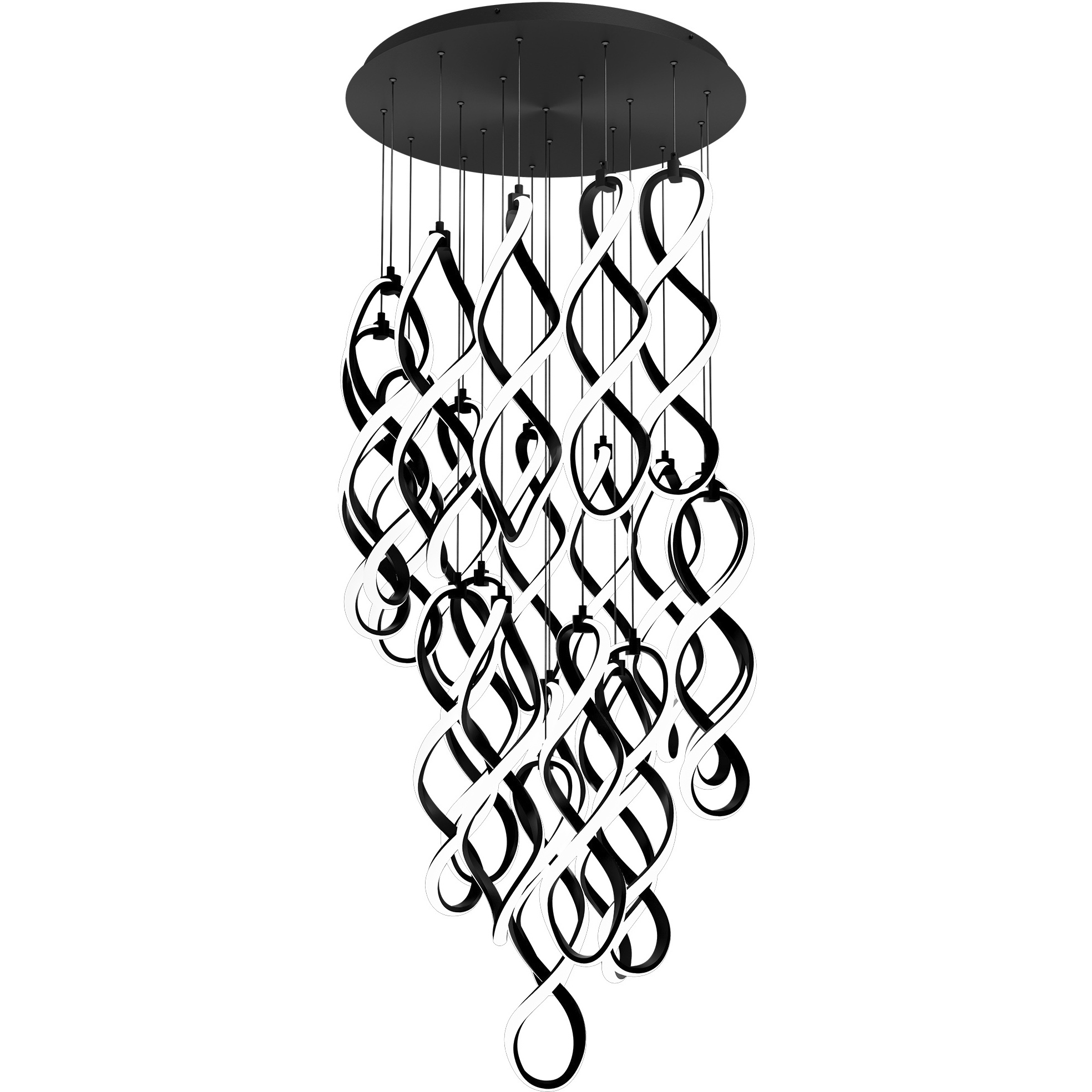 Interlace LED 26 inch Black Multi-Light Pendant Ceiling Light, dweLED