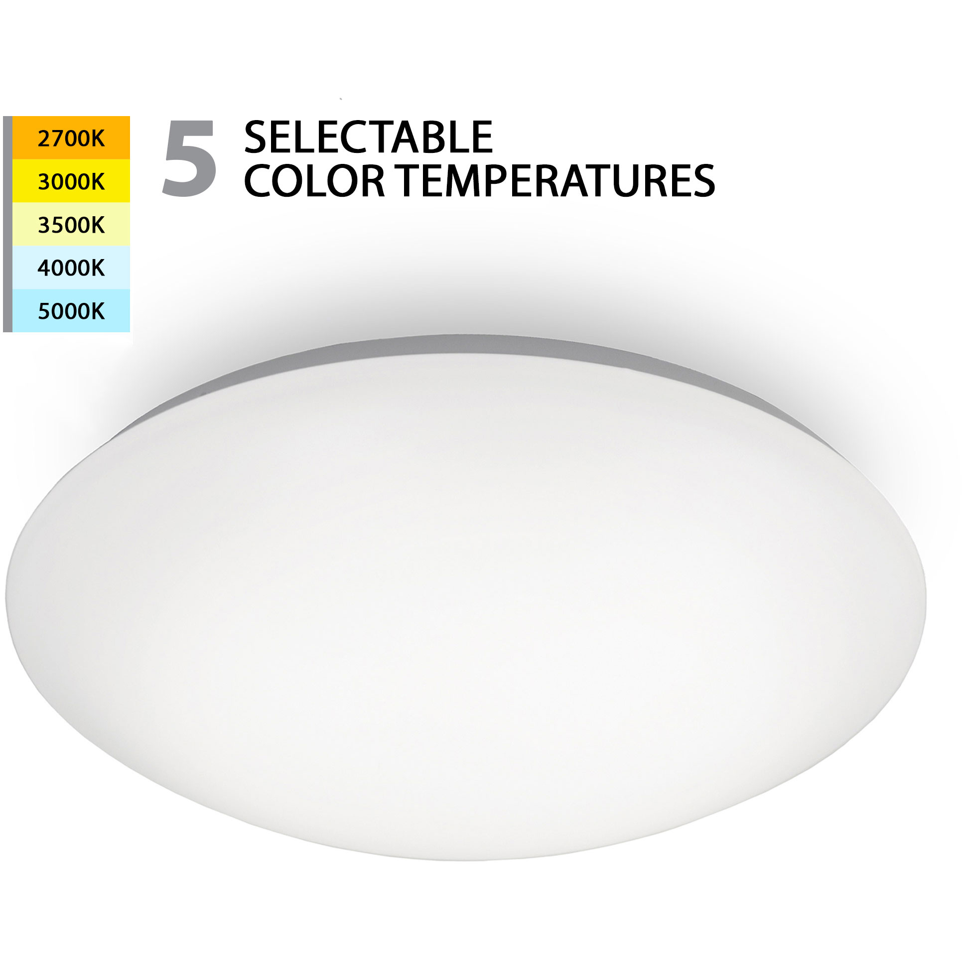 Glo LED 14.25 inch White Flush Mount Ceiling Light in 14in