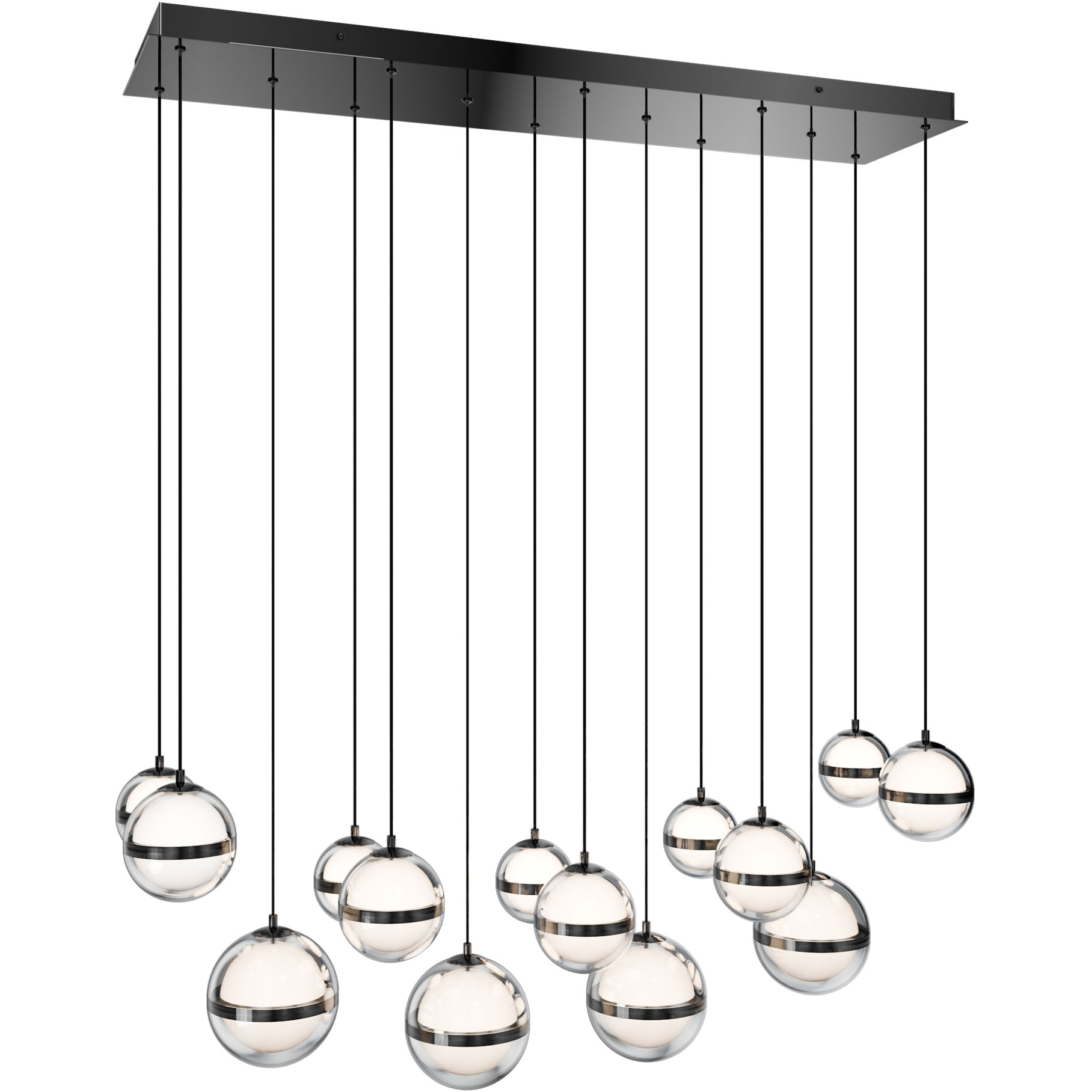 Cyllindra LED 11.5 inch Black Chrome Chandelier Ceiling Light in Black/Chrome, dweLED
