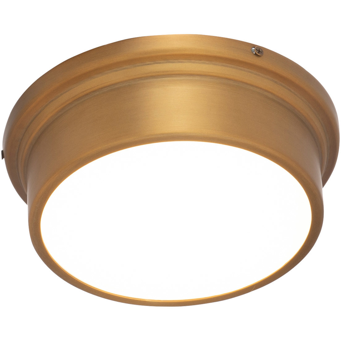York LED 8 inch Aged Brass Flush Mount Ceiling Light, dweLED