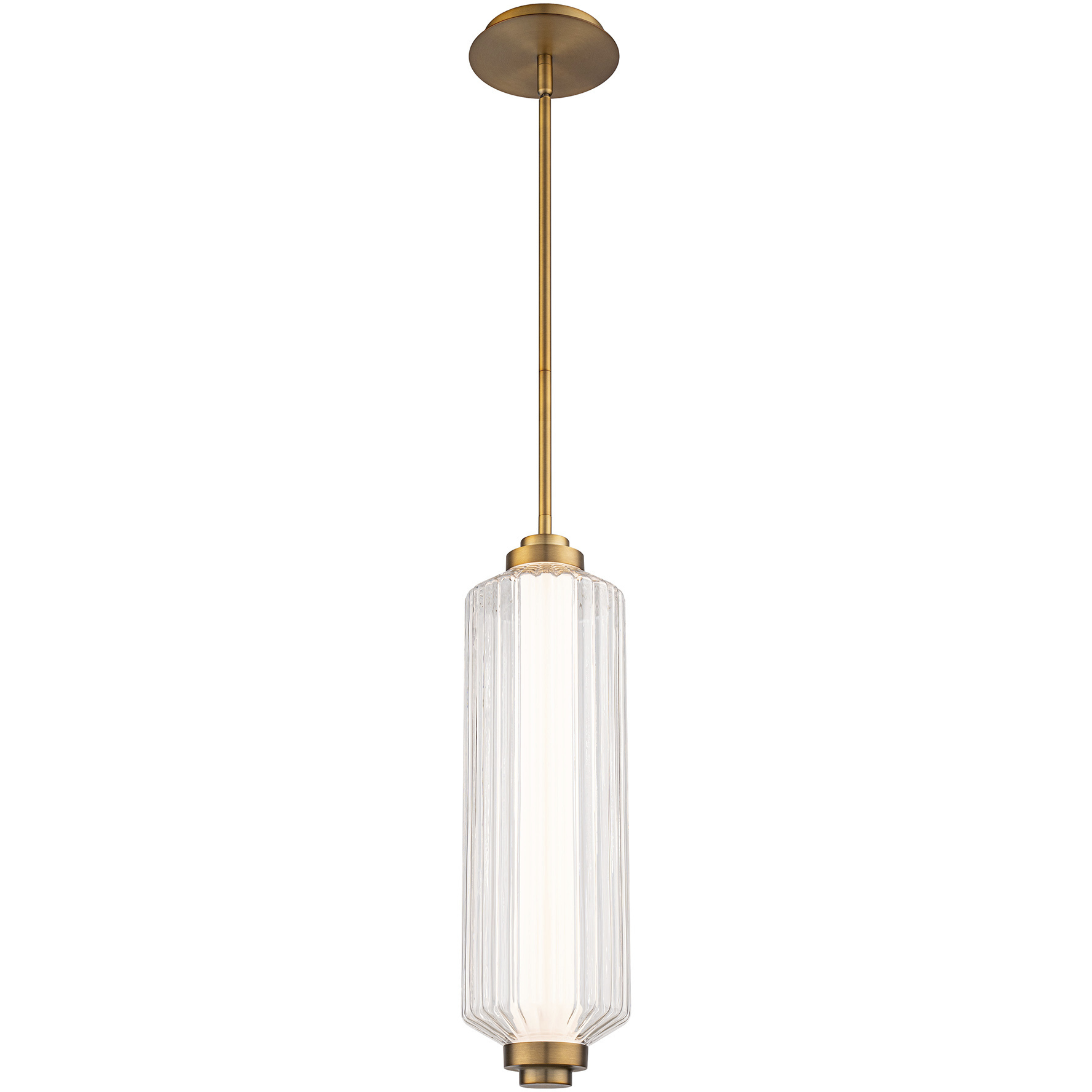 Portos LED 6 inch Aged Brass Mini-Pendant Ceiling Light, dweLED