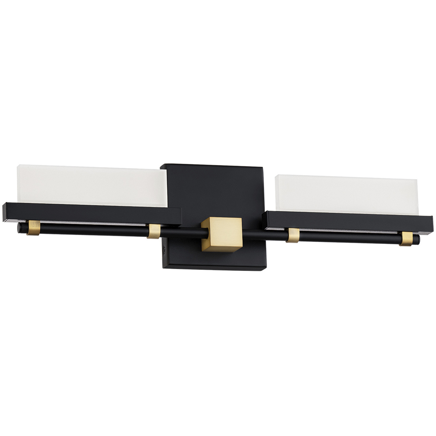 Two Fold LED 20 inch Black Aged Brass Bath Vanity & Wall Light, dweLED