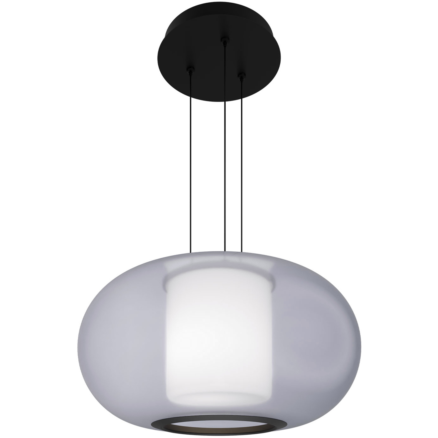 Doma LED 16 inch Black Pendant Ceiling Light in 3000K, dweLED