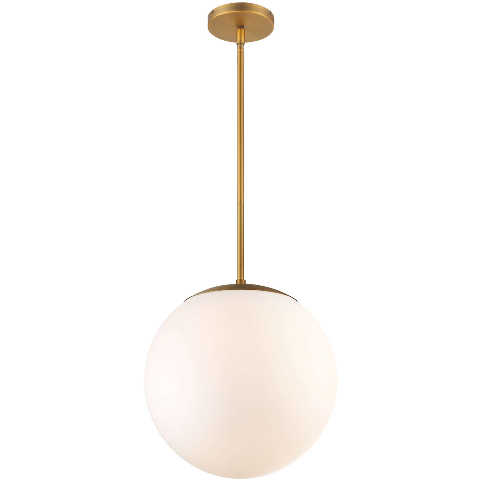 Niveous LED 13.75 inch Aged Brass Pendant Ceiling Light in 3000K, dweLED