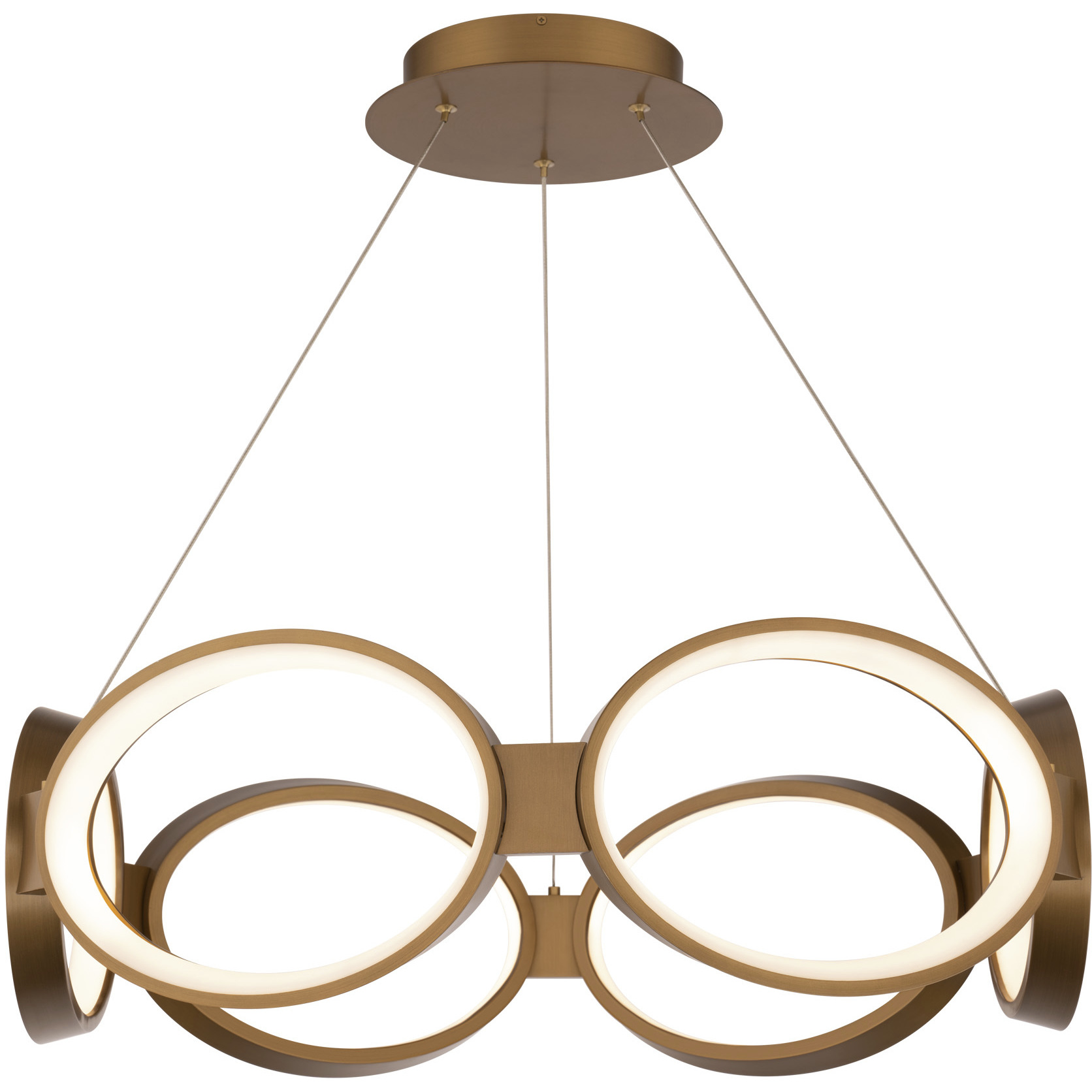 Solitaire LED 26.63 inch Aged Brass Chandelier Ceiling Light, dweLED