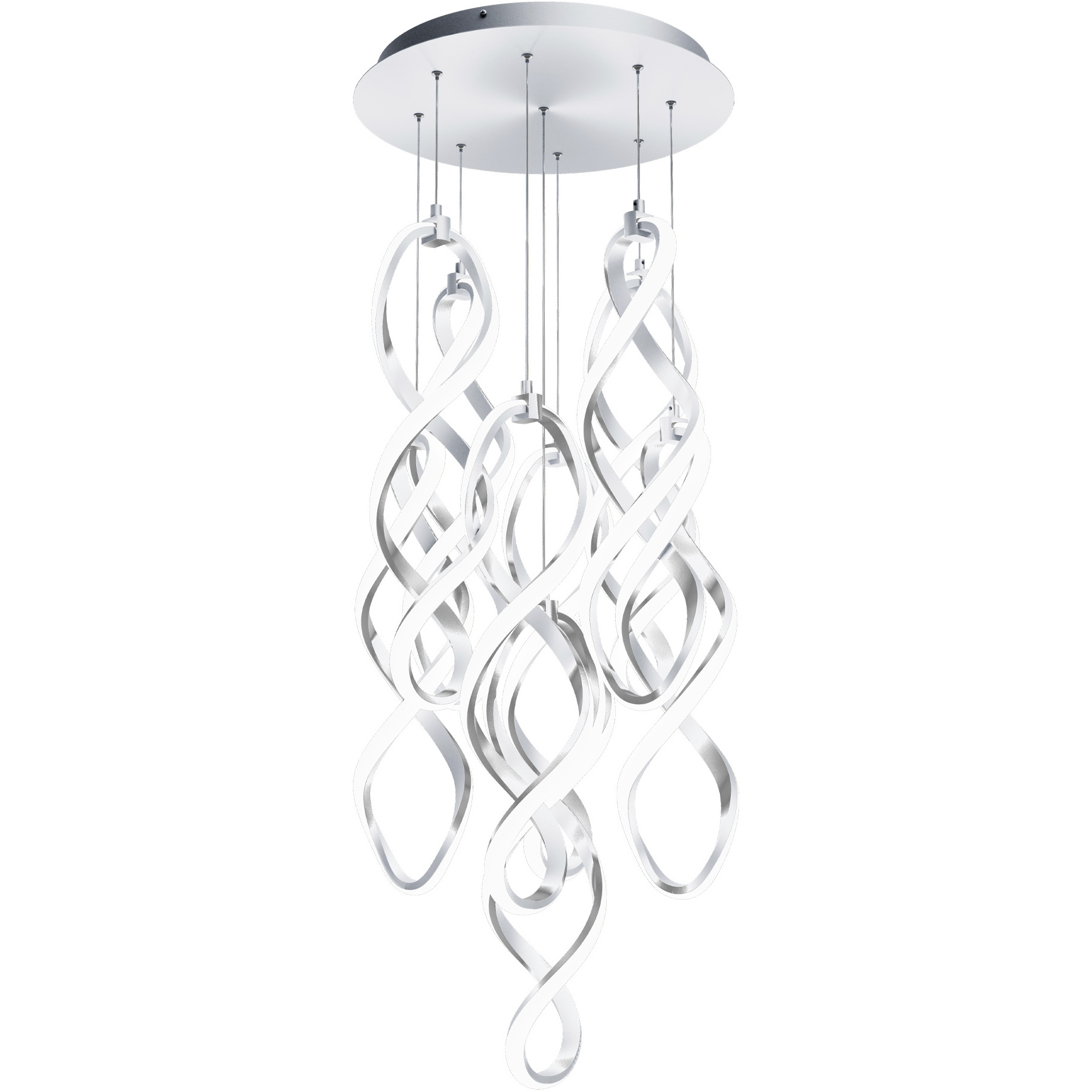 Interlace LED 17 inch Chrome Multi-Light Pendant Ceiling Light, dweLED