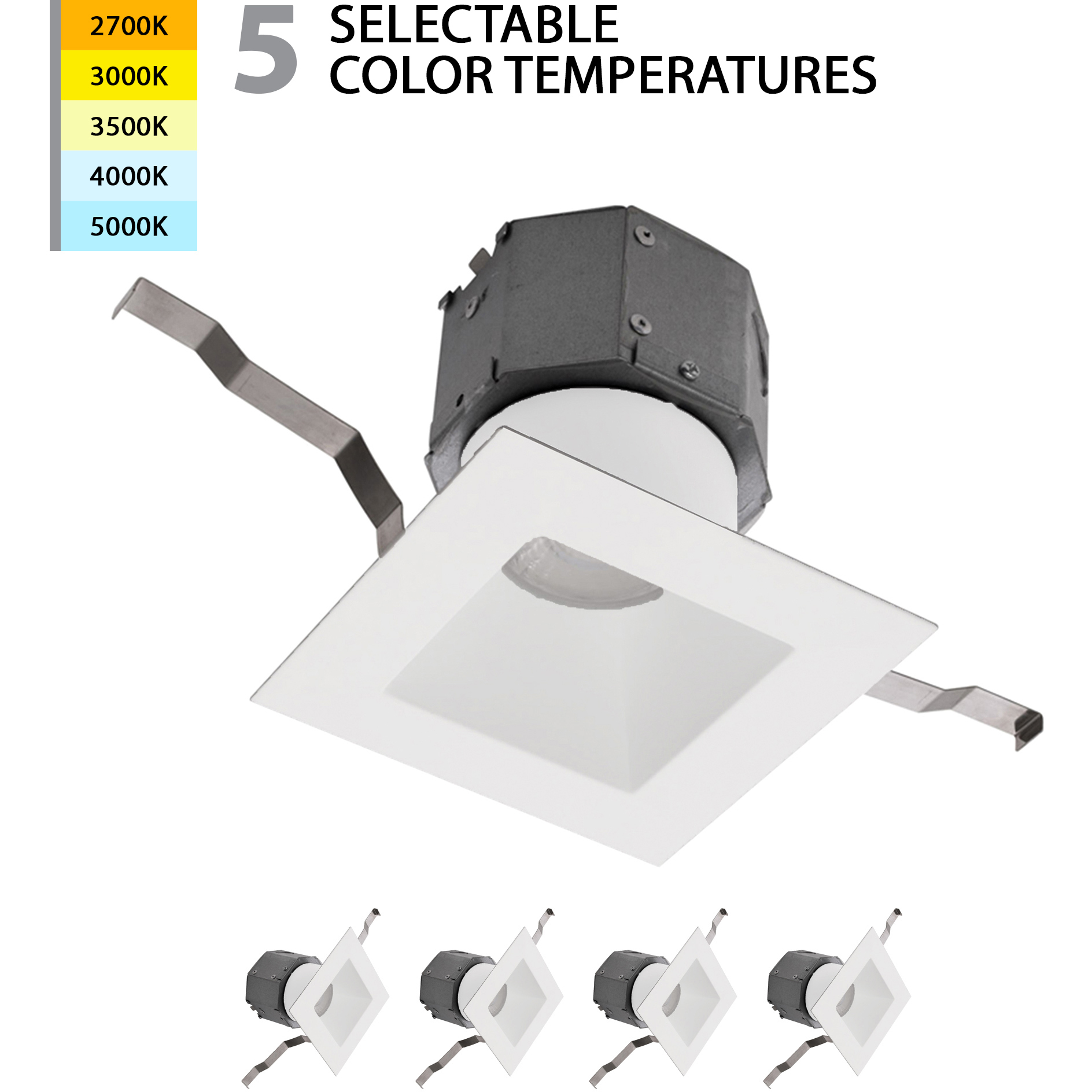 Pop in LED Module Universal Driver White Recessed Kit in 5000K 4