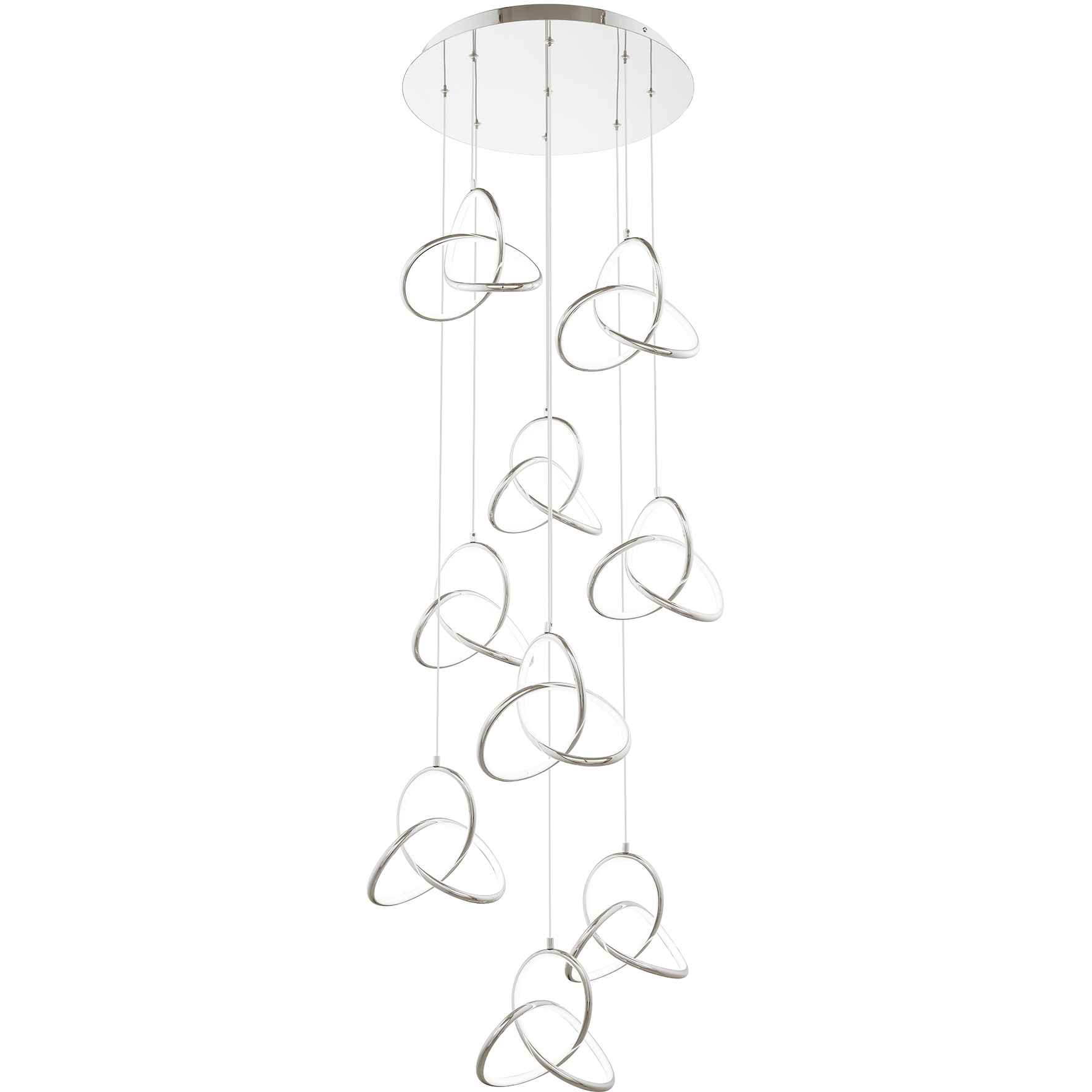 Vornado LED 17 inch Chrome Multi-Light Pendant Ceiling Light, dweLED