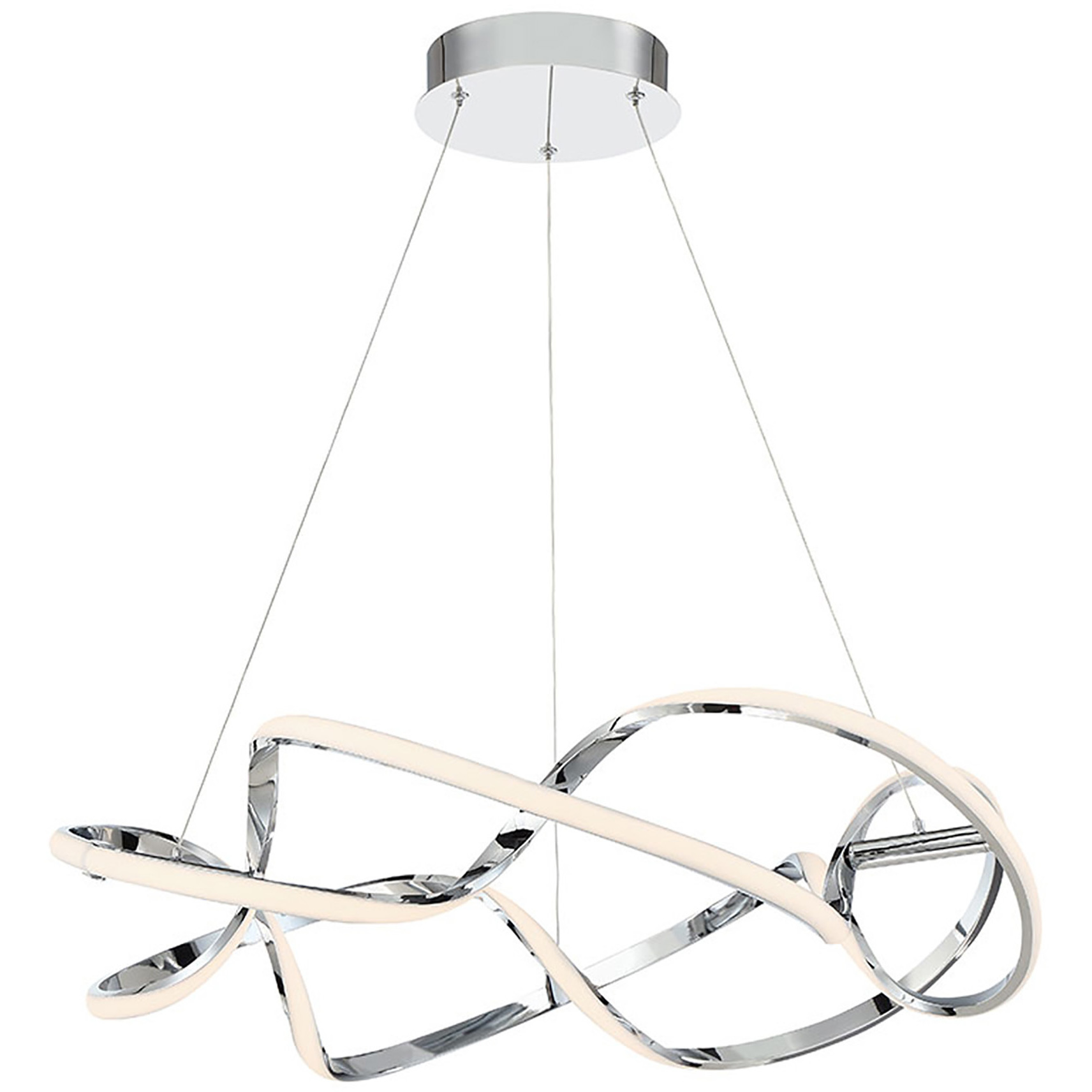 Interlace LED 28 inch Chrome Pendant Ceiling Light, dweLED