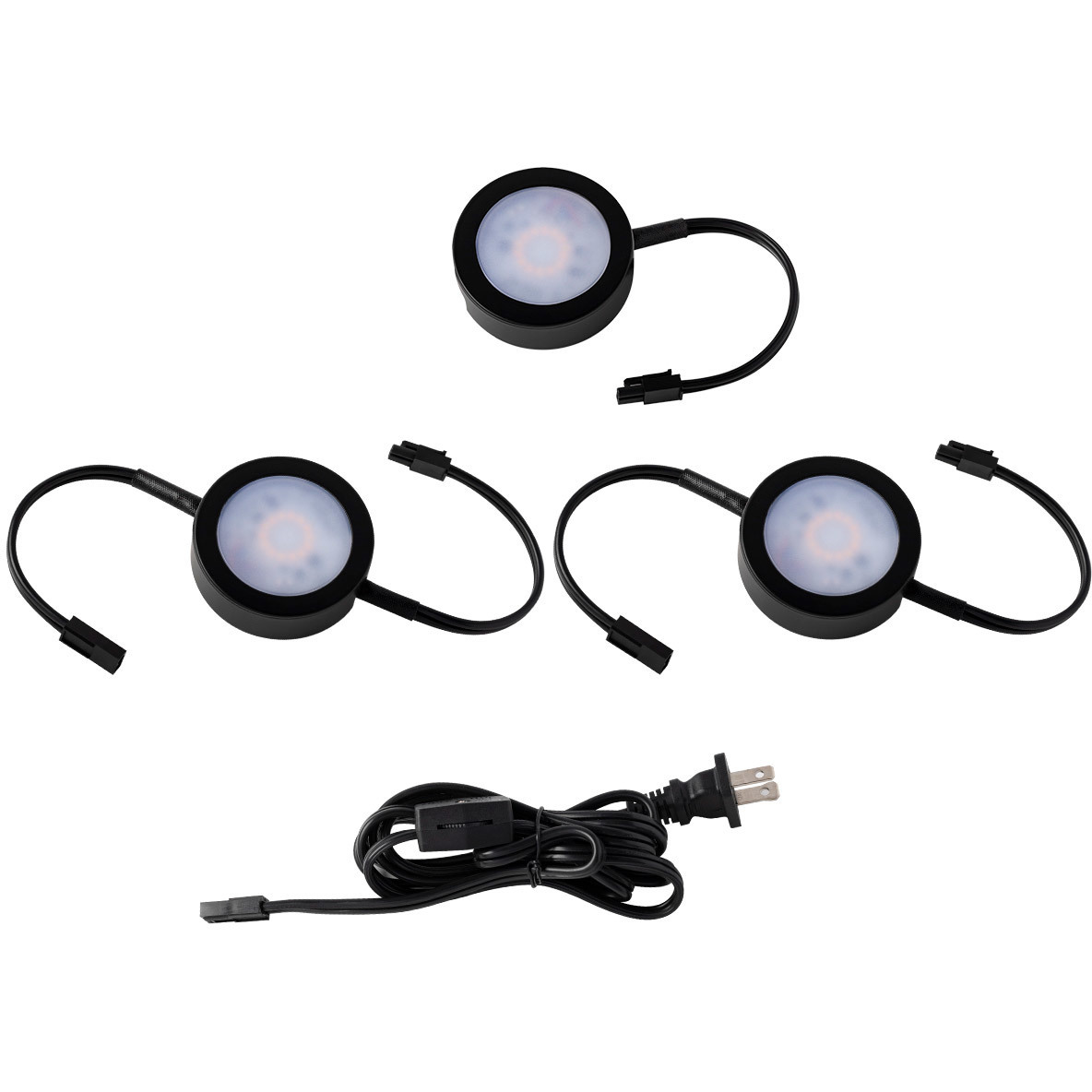 Black puck lights with remote sale