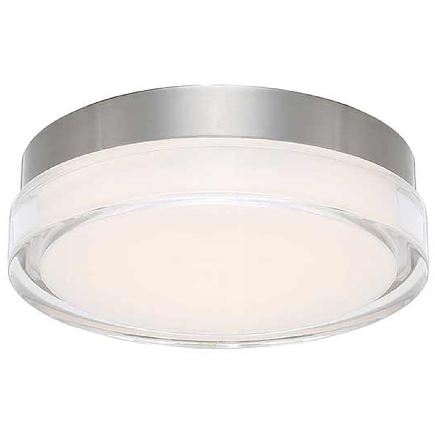 Dot LED 15 inch Stainless Steel Flush Mount Ceiling Light in 2700K, dweLED