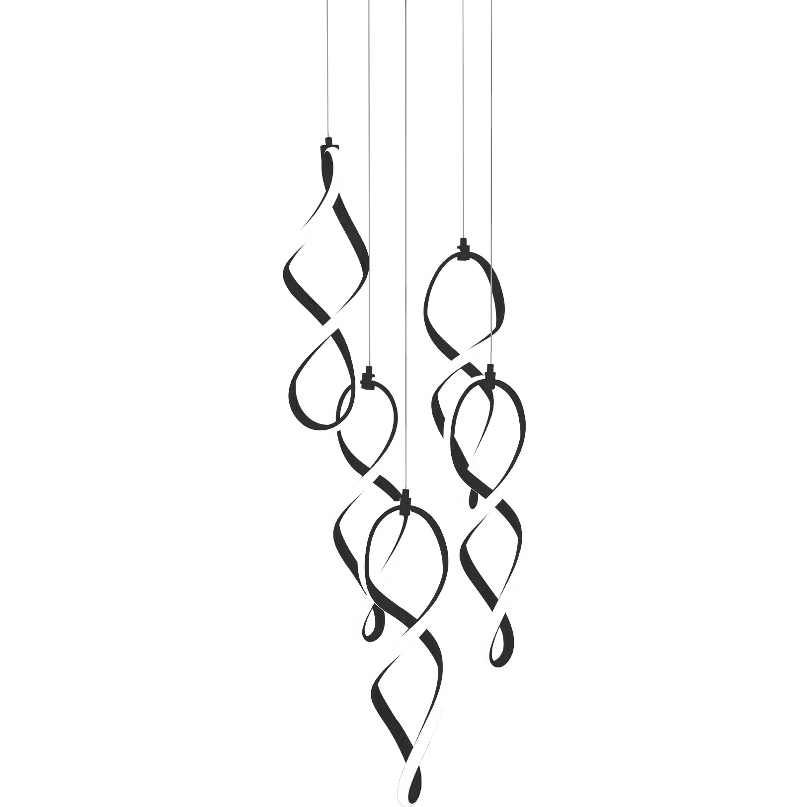 Interlace LED 17 inch Black Multi-Light Pendant Ceiling Light, dweLED