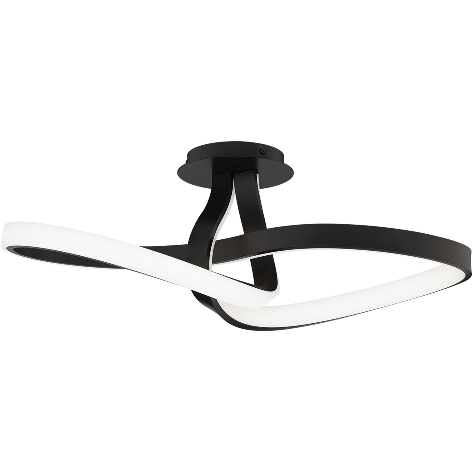 WAC Lighting FM 35424 BK Mobius 1 Light 4.63 inch Black Semi Flush Mount Ceiling Light dweLED