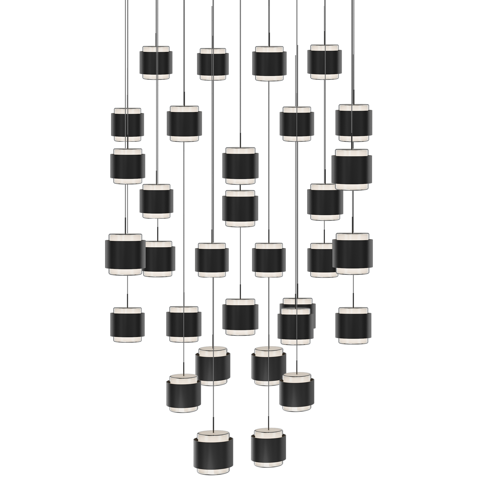 Banded LED 37 inch Black Chandelier Ceiling Light, dweLED