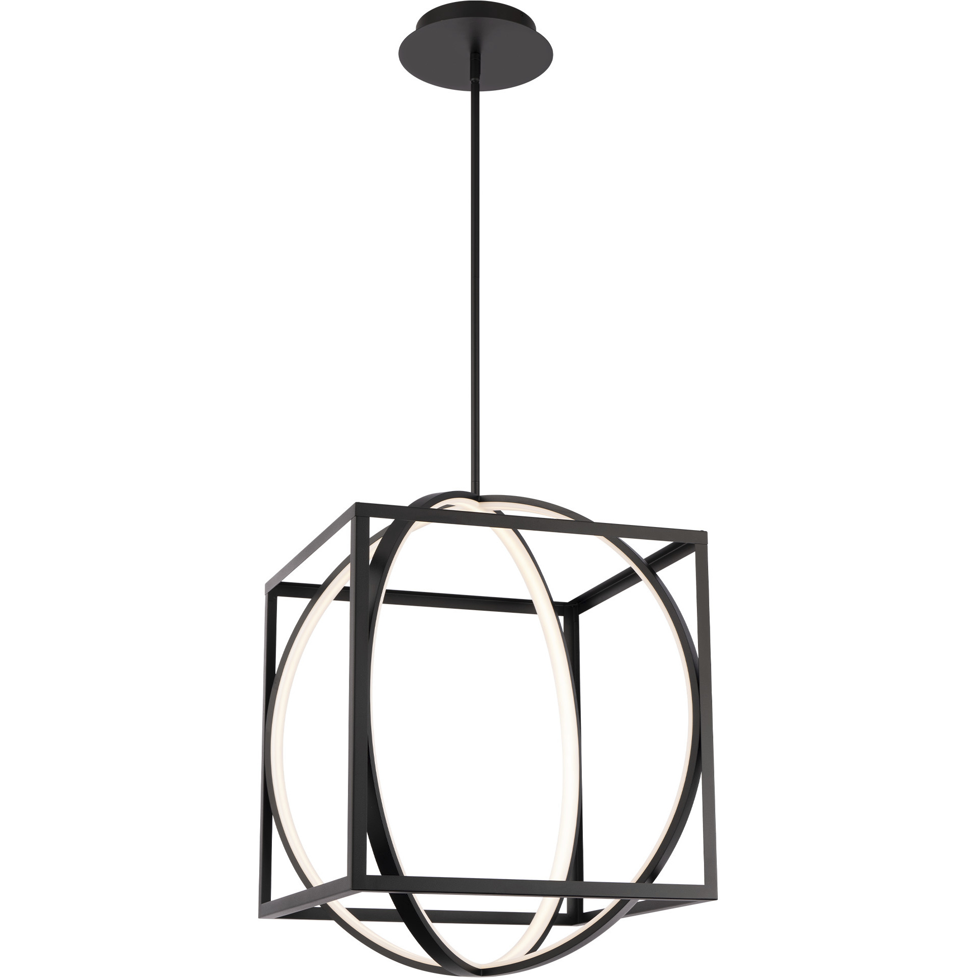 WAC Lighting PD 57327 BK Geometrix 2 Light 18.88 inch Black Pendant Ceiling Light