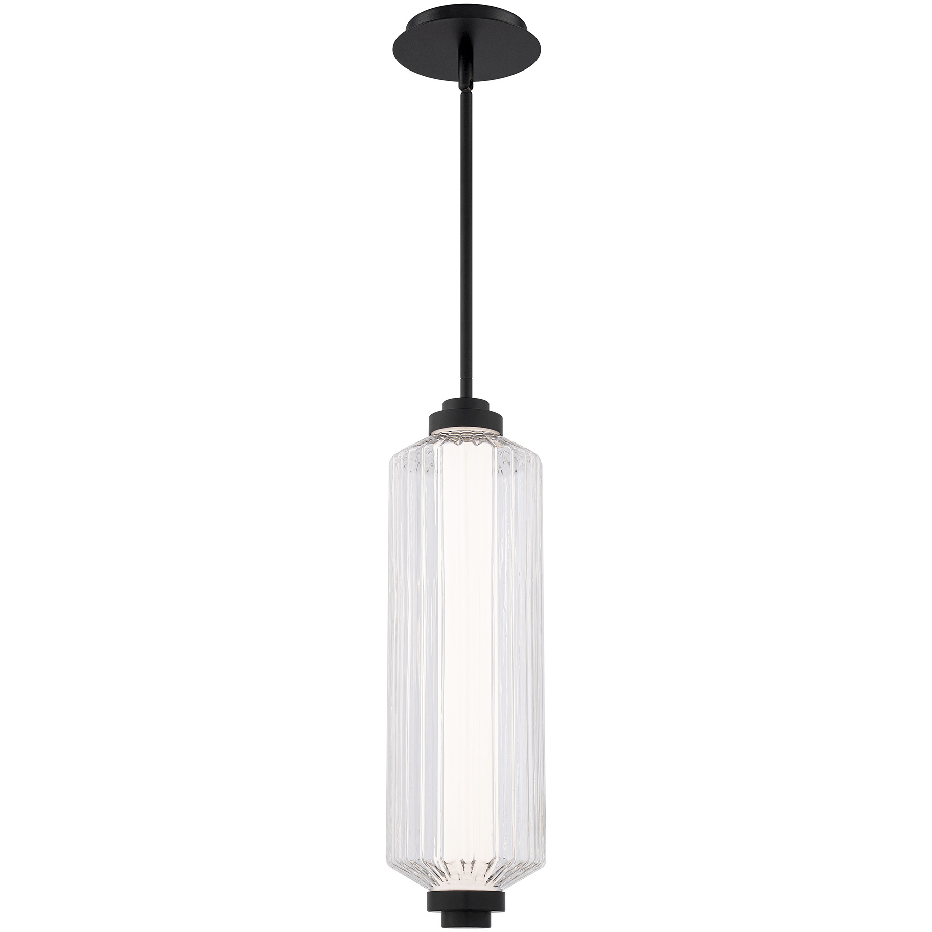 Portos LED 6 inch Black Outdoor Mini-Pendant, dweLED