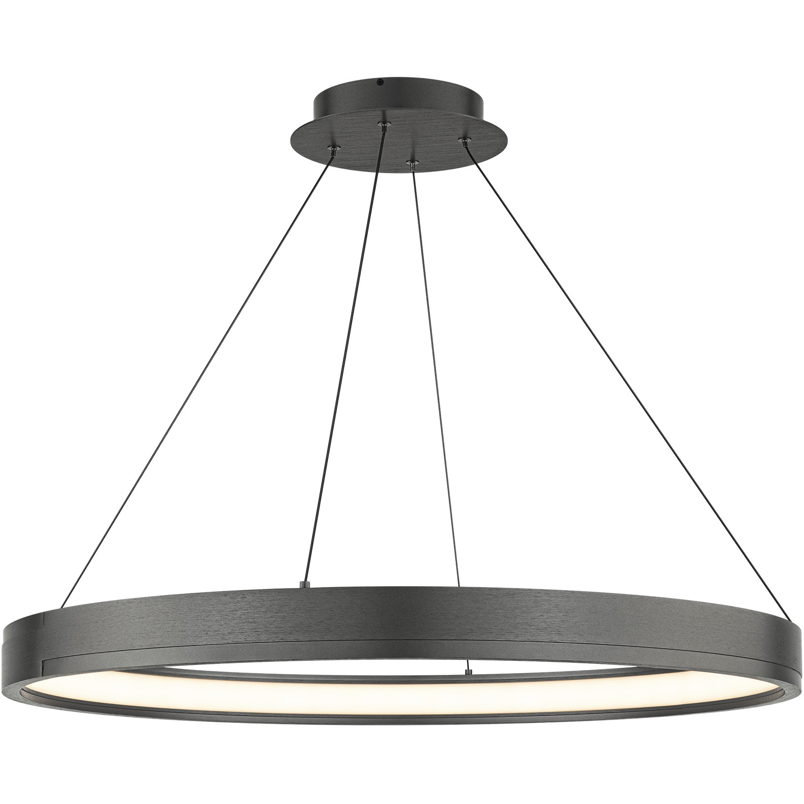 Rounder LED 31.63 inch Distressed Black Pendant Ceiling Light, dweLED