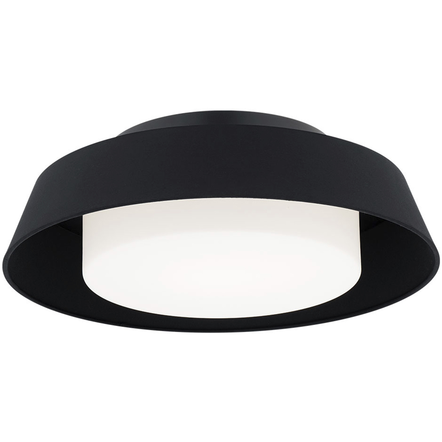 Chapeau LED 16 inch Black Flush Mount Ceiling Light in 3500K, dweLED