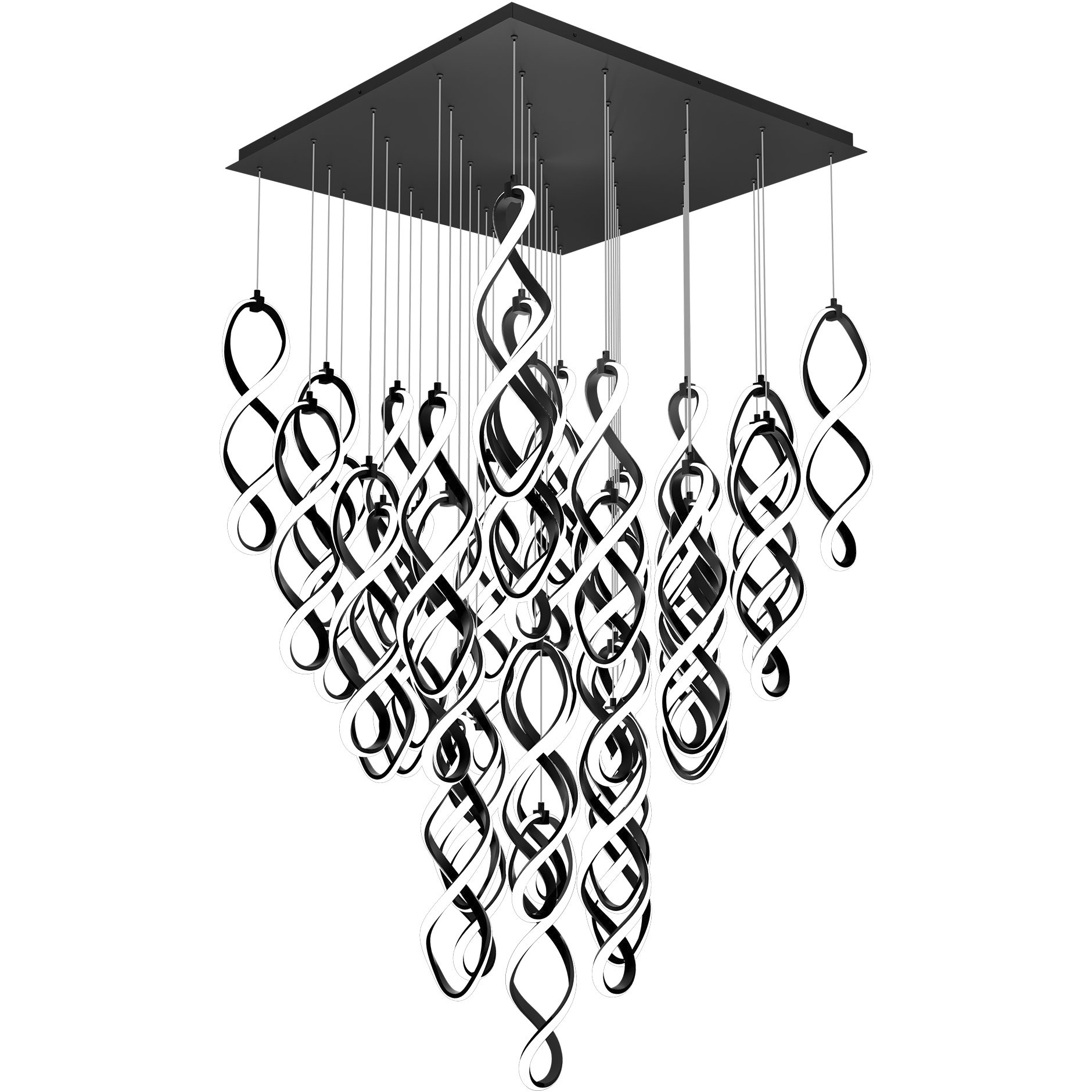 Interlace LED 37.88 inch Black Multi-Light Pendant Ceiling Light, dweLED