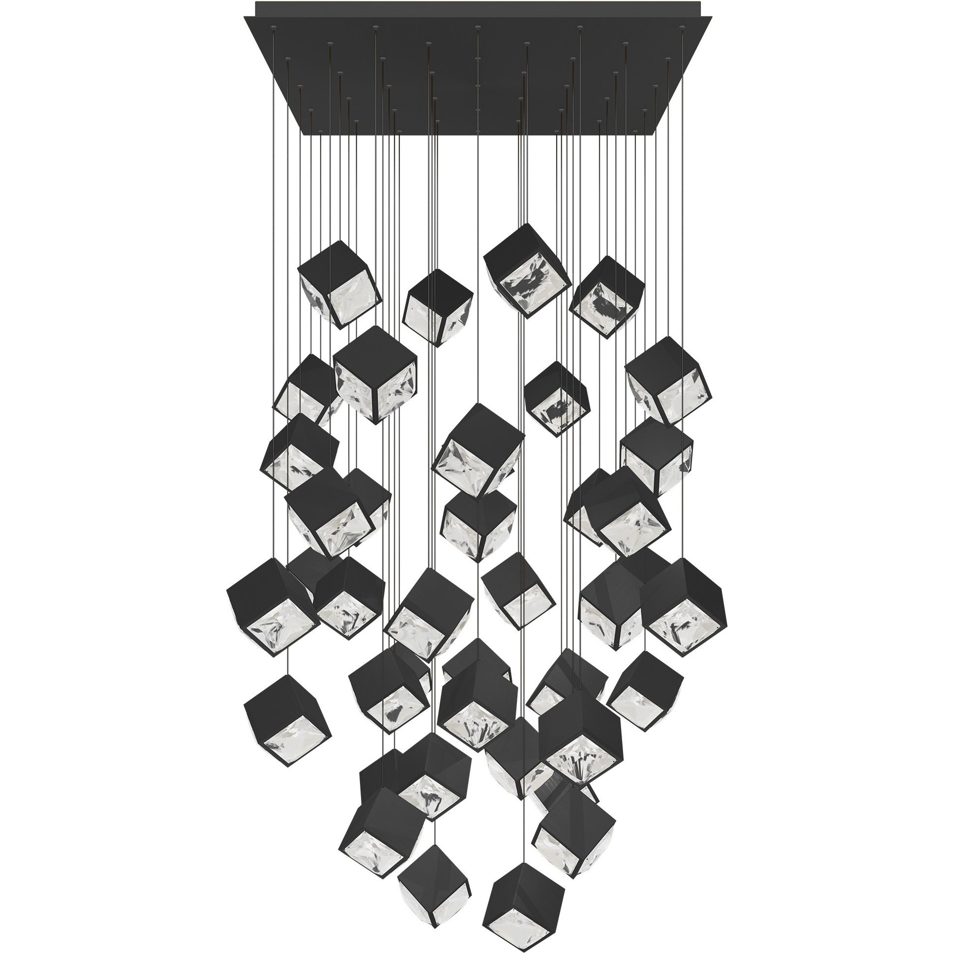 Ice Cube LED 10.25 inch Black Multi-Light Pendant Ceiling Light, dweLED