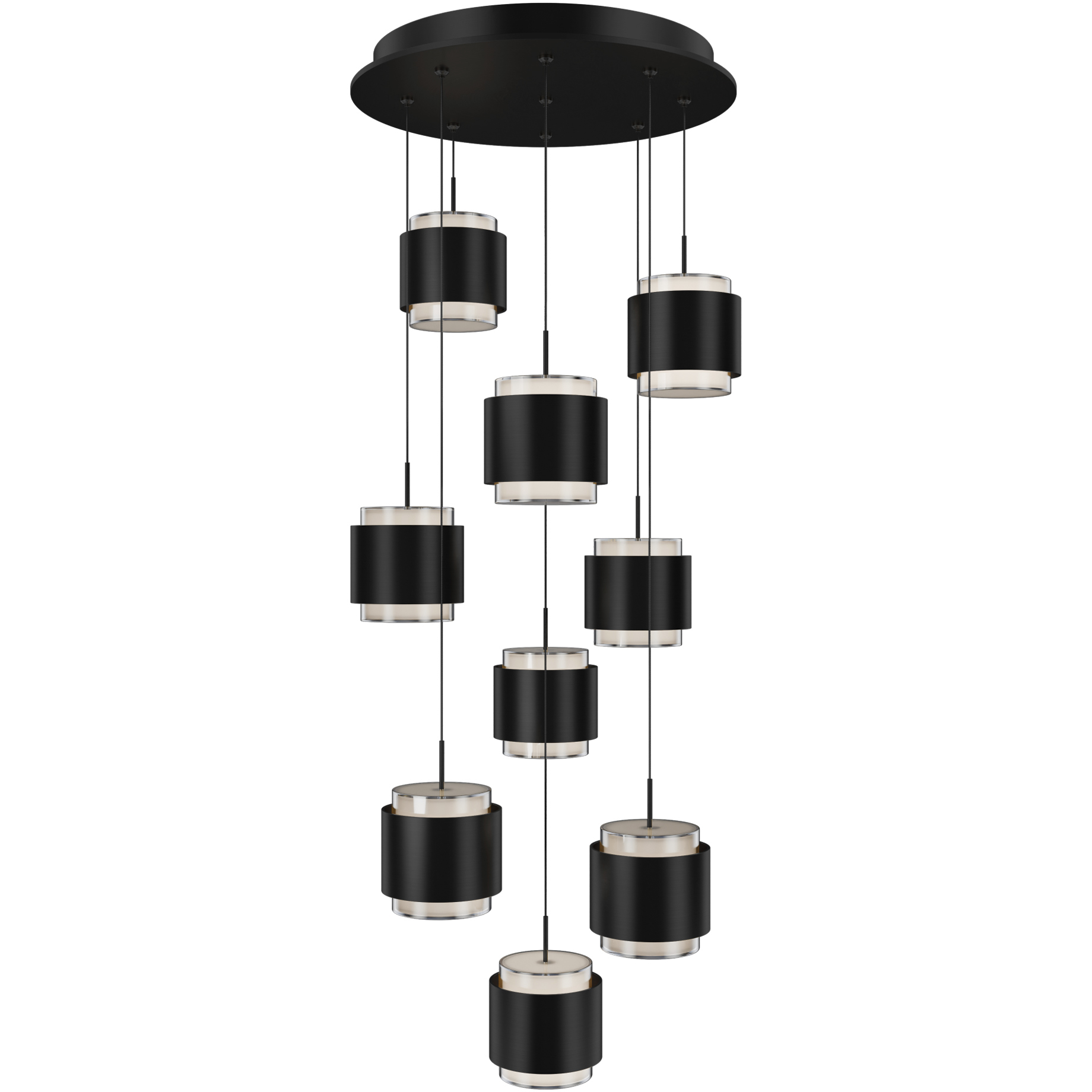 Banded LED 17 inch Black Chandelier Ceiling Light, dweLED