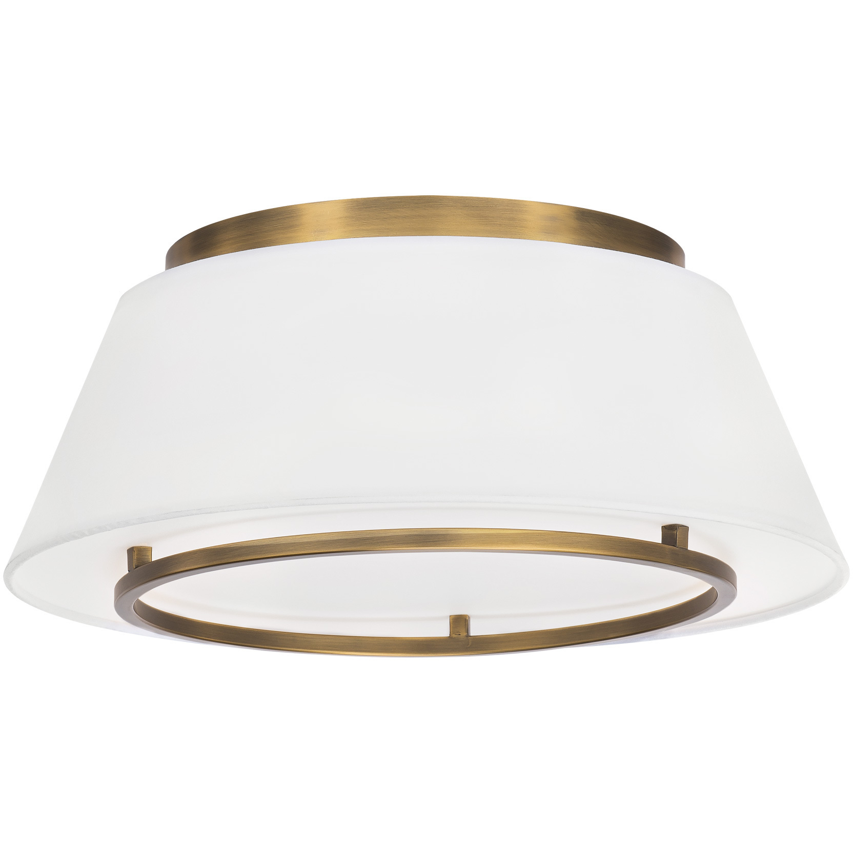Hailey LED 16 inch Aged Brass Flush Mount Ceiling Light, dweLED