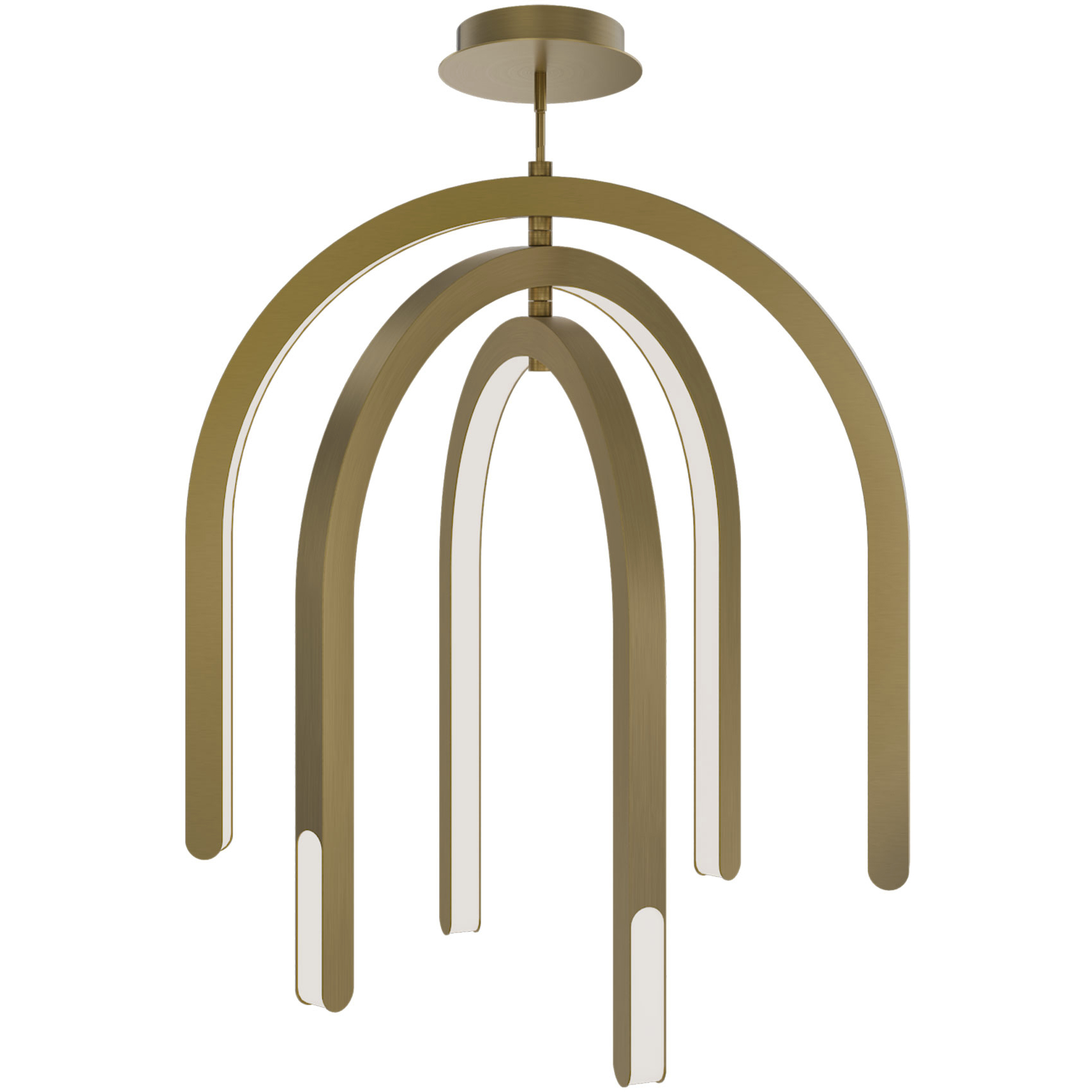 Helmet LED 26.75 inch Aged Brass Pendant Ceiling Light in 4000K, dweLED