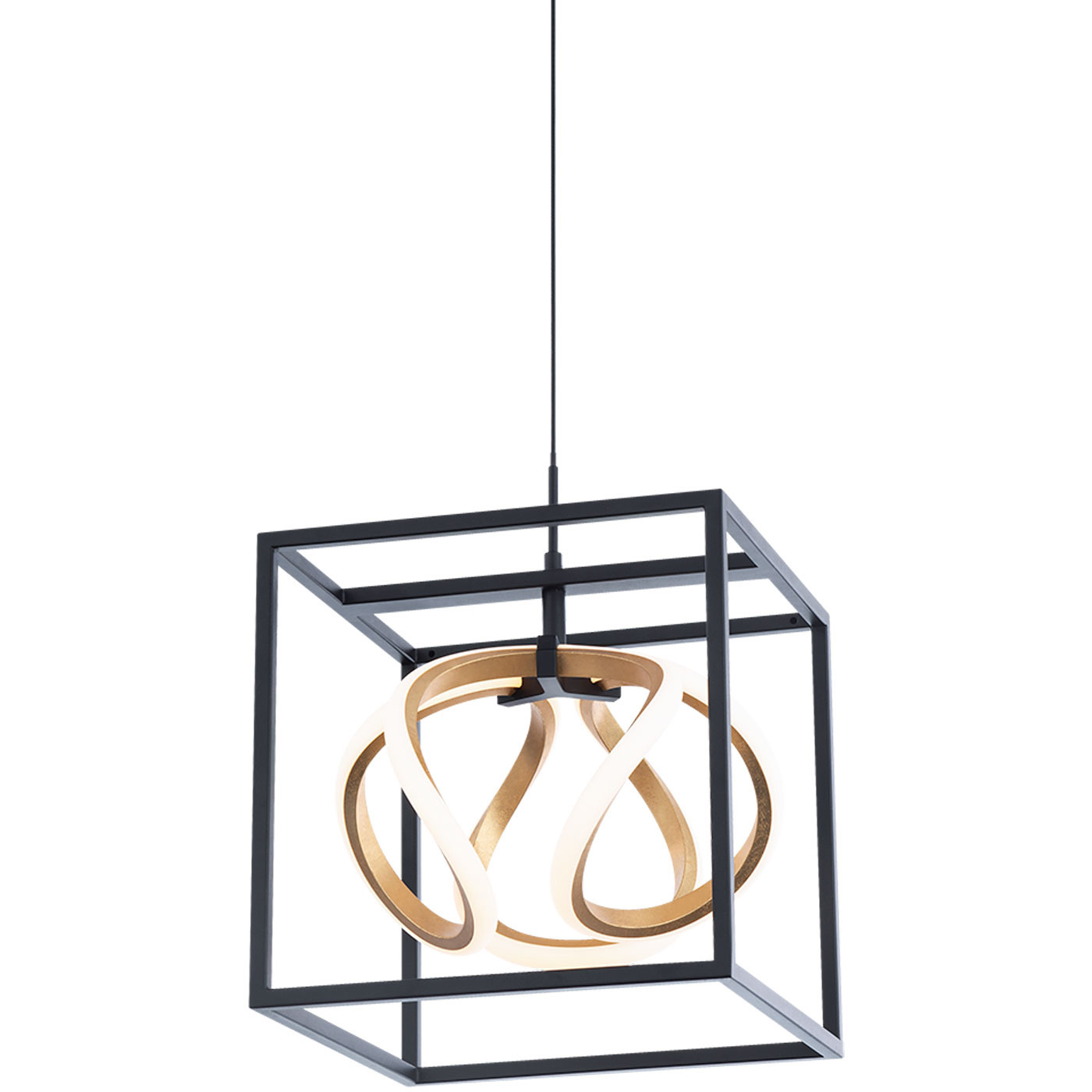 Sinclair LED 10 inch Black Gold Leaf Mini-Pendant Ceiling