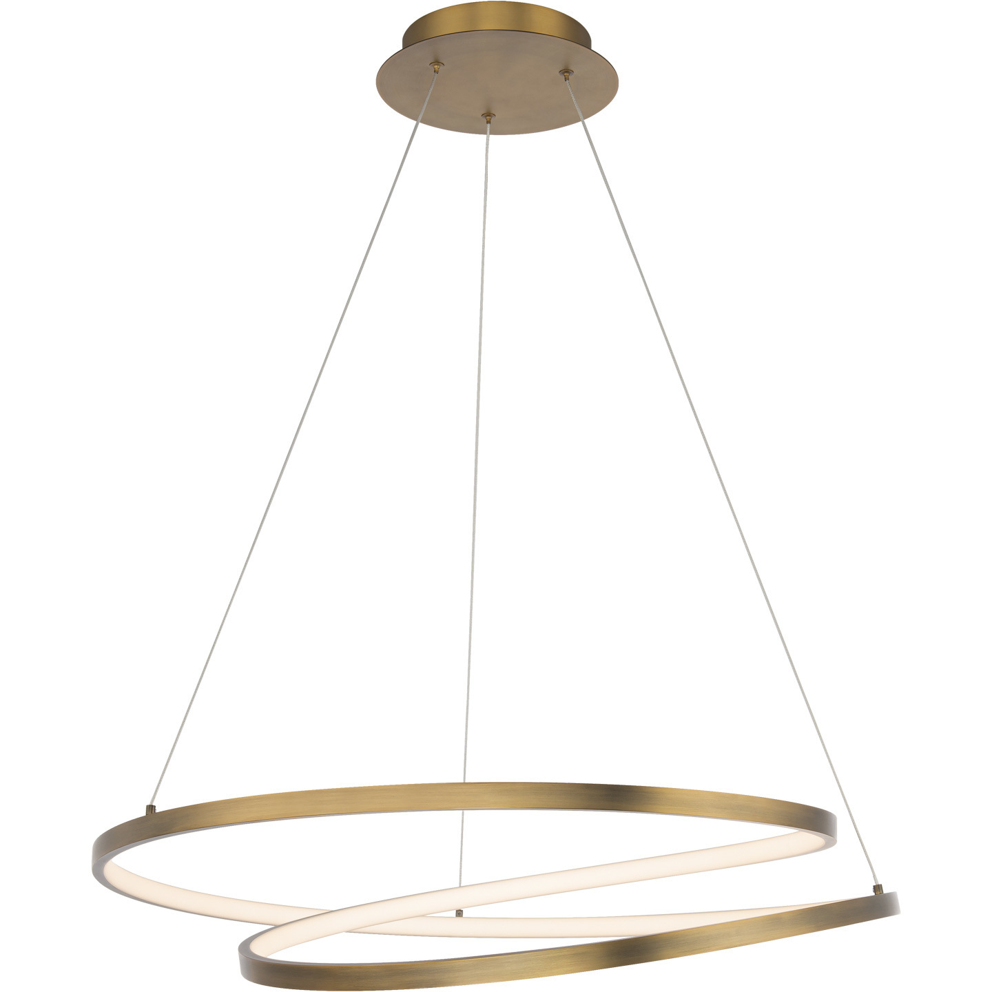 Marques LED 28 inch Aged Brass Pendant Ceiling Light, dweLED