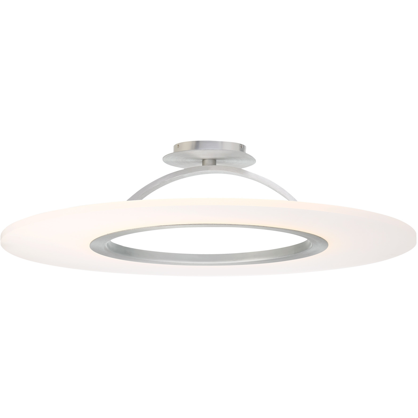 Elektron LED 20 inch Brushed Aluminum Semi-Flush Mount Ceiling Light, dweLED