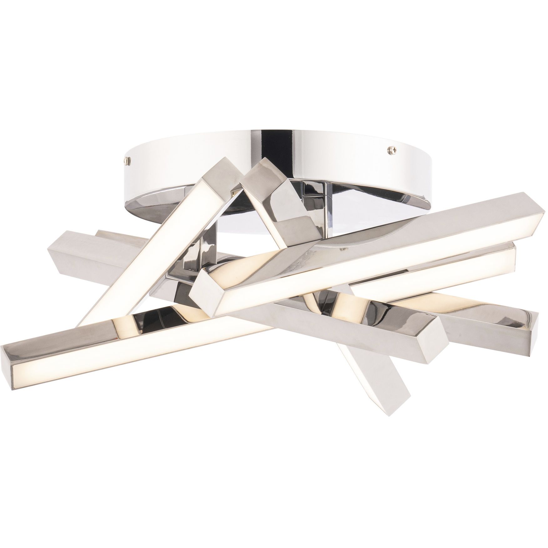 Parallax LED 15 inch Chrome Semi-Flush Mount Ceiling Light in 2700K, dweLED