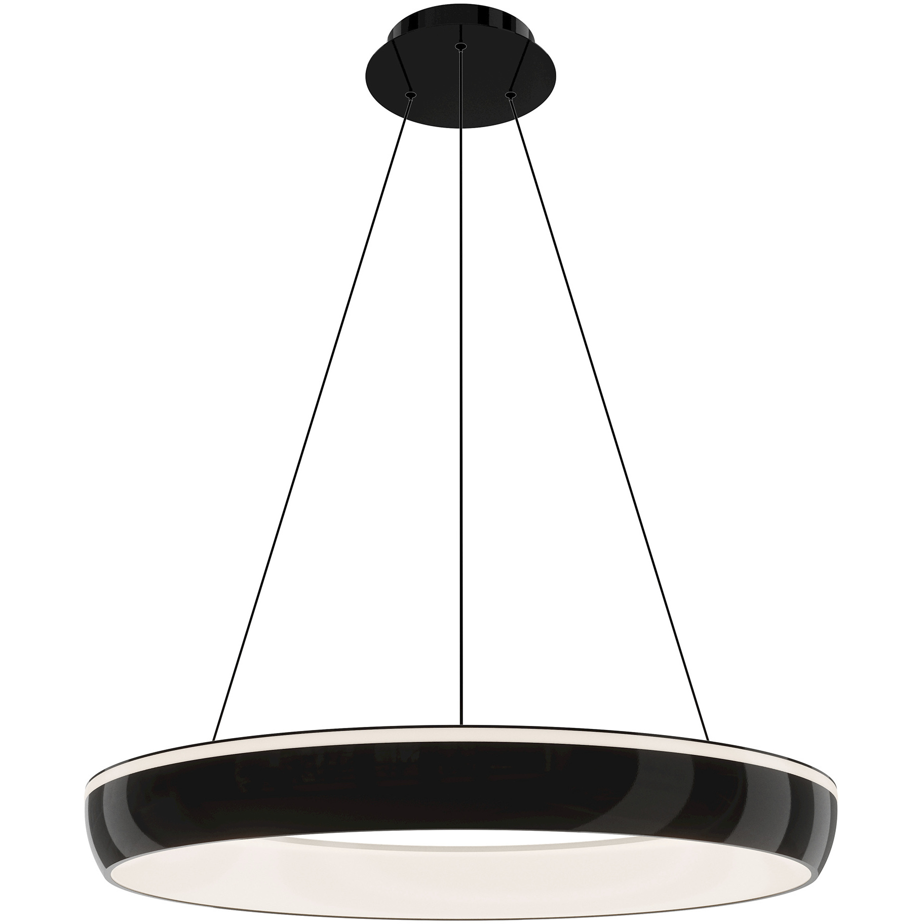 Ringwall LED 32.75 inch Black Chrome Pendant Ceiling Light in Black/Chrome, dweLED