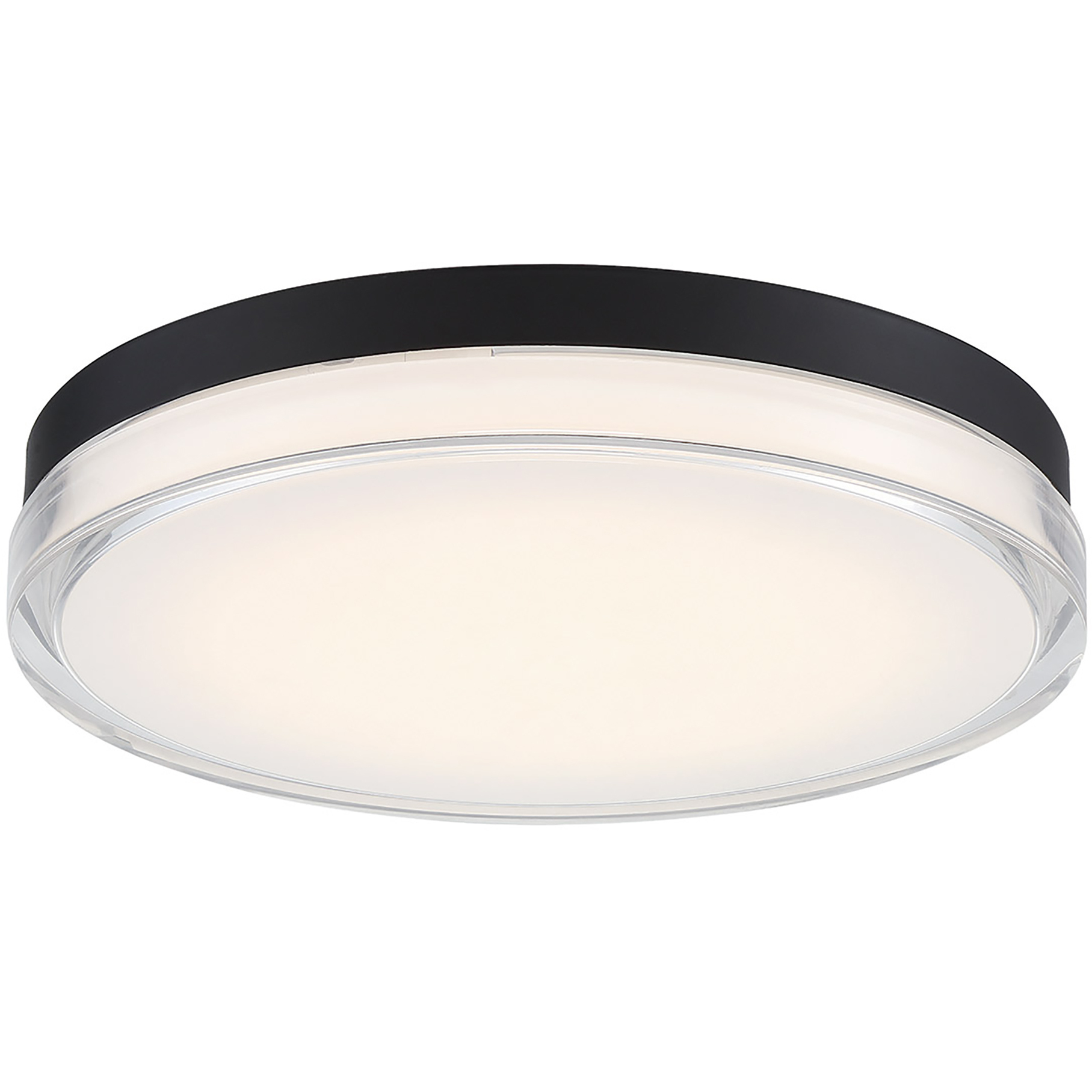 Dot LED 15 inch Black Flush Mount Ceiling Light in 3500K, dweLED