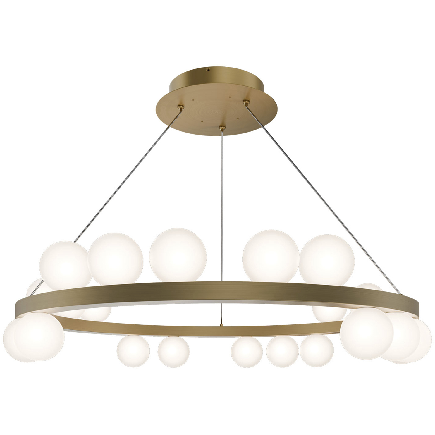 Carousel LED 28 inch Aged Brass Chandelier Ceiling Light in 3500K, dweLED