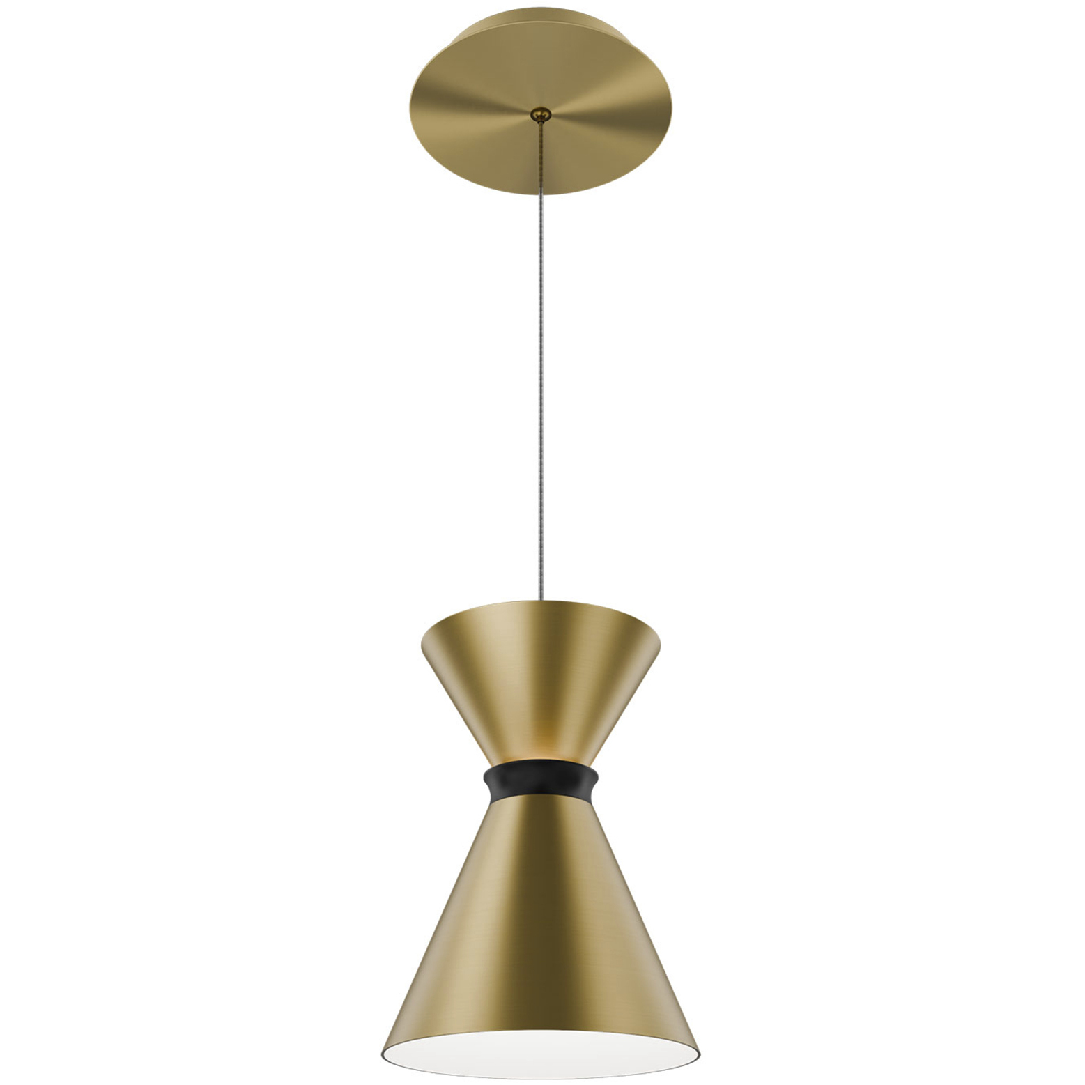 Pin Up LED 5.88 inch Aged Brass and Black Pendant Ceiling Light in 2700K, Aged Brass Matte Black, dweLED