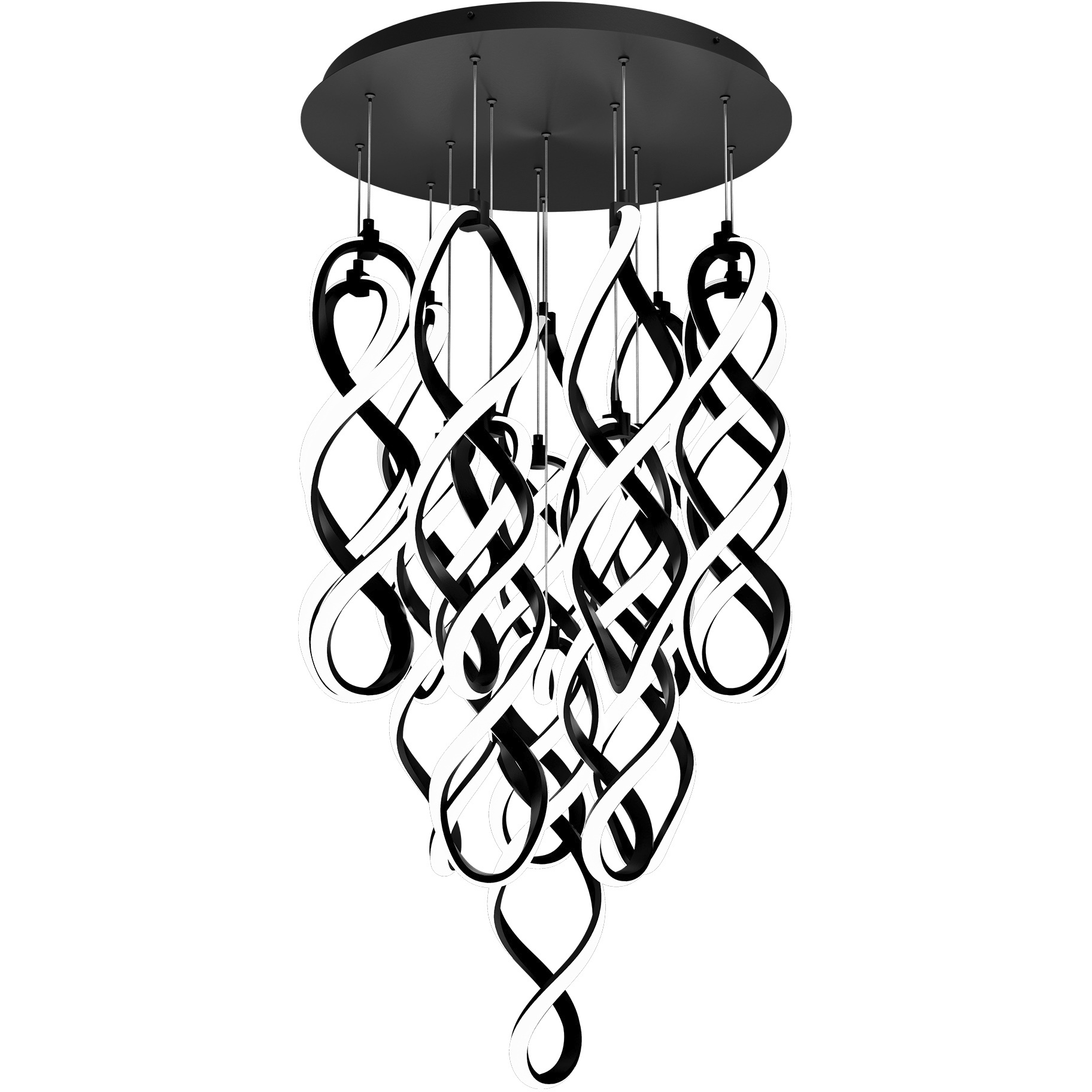 Interlace LED 23 inch Black Multi-Light Pendant Ceiling Light, dweLED