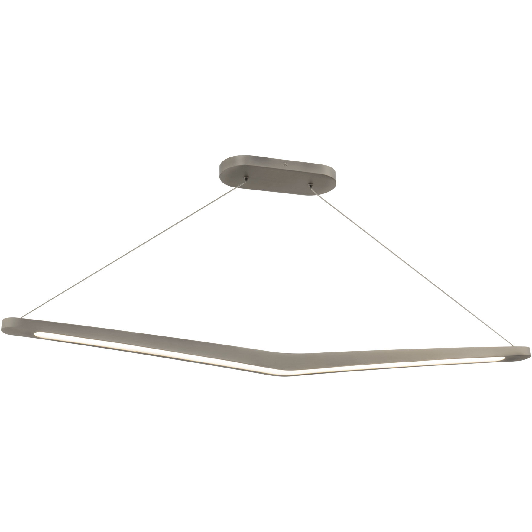 Alleron Linear Pendant Ceiling Light in 2700K, Brushed Nickel, dweLED